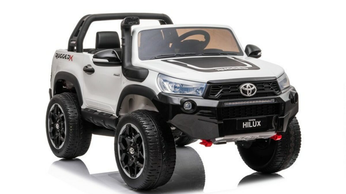 Buy LICENSED TOYOTA HILUX RUGGED X 24V 2WD ELECTRIC RIDE ON CAR FOR KIDS WHITE A1 Cars For Kids Electric Ride On Cars