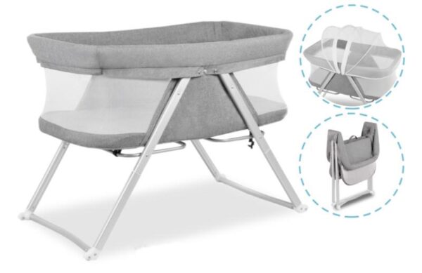 PORTABLE BABY CRIB - GREY - Image 3